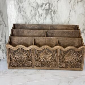 Vintage Faux Wood Lerner Desk Organizer